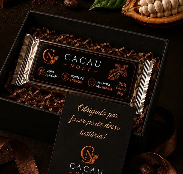 Caixa presente Cacau Nolt personalizada