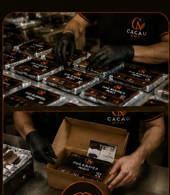 Produção dos chocolates personalizados